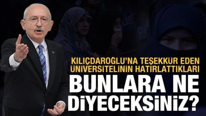 Kılı&ccedil;daroğlu'na baş&ouml;rt&uuml;s&uuml; i&ccedil;in teşekk&uuml;r eden &uuml;niversitelinin hatırlattıkları!