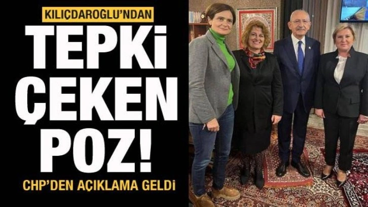 Kılı&ccedil;daroğlu'ndan tepki &ccedil;eken poz! Sosyal medyada g&uuml;ndem oldu! CHP'den a&ccedil;ıklama!