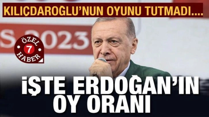 Kılı&ccedil;daroğlu'nun oyunu tutmadı! İşte Erdoğan'ın oy oranı