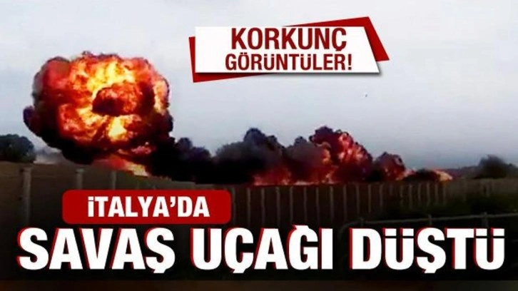Korkun&ccedil; g&ouml;r&uuml;nt&uuml;ler! İtalya Hava Kuvvetleri'ne ait u&ccedil;ak d&uuml;şt&uuml;: 1 &ccedil;ocuk &ouml;ld&uuml;, 3 yaralı