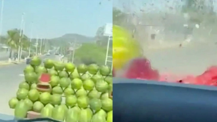 Malatya'da akılalmaz olay: Bilerek, araçla karpuz tezgahına daldılar