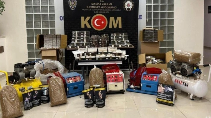 Manisa'da kaçak tütün operasyonu: 9 gözaltı.