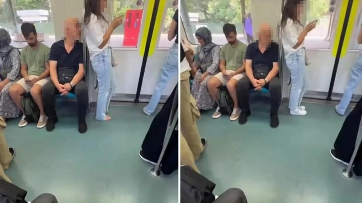 Marmaray’da genç kızın saçlarını koklamaya çalışan adamın görüntüsü