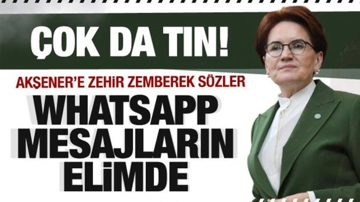 Meral Akşener'e zehir zemberek tepkiler: &Ccedil;ok da tın! Sen d&uuml;ş&uuml;n...Mesajların elimde...