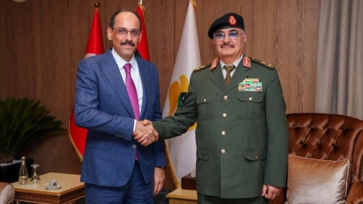 MİT Başkanı İbrahim Kalın, Libya'da Hafter ile görüştü