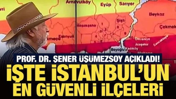 Prof. Dr. Şener Üşümezsoy açıkladı! İşte İstanbul’un en güvenli ilçeleri