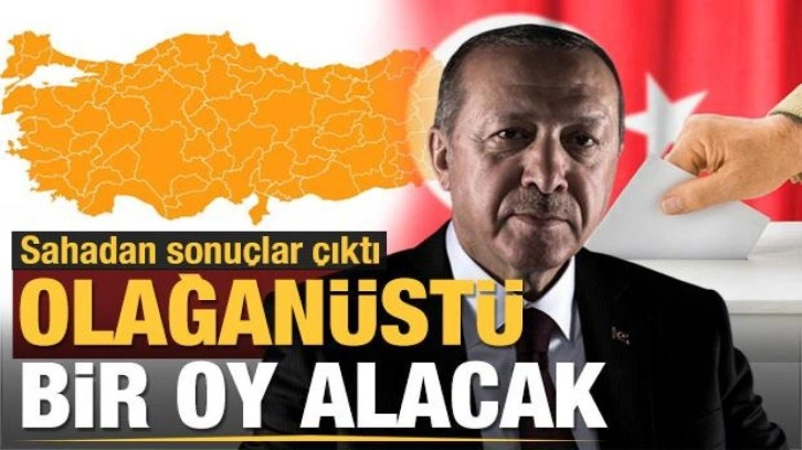 Sahadan gelen sonu&ccedil;lar &ccedil;ıktı! Cumhurbaşkanı Erdoğan olağan&uuml;st&uuml; bir oy alacak