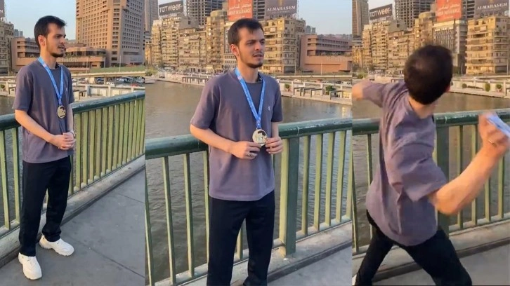 Sakaryalı sporcuya 'Filistin bayrağı' cezası: Altın madalyasını suya attı