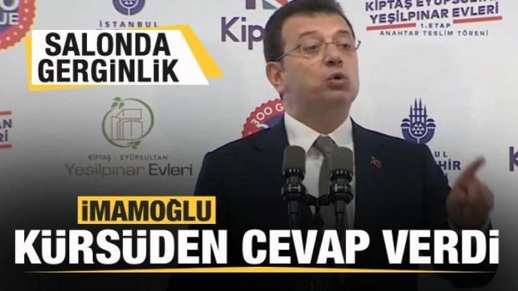 Salonda bir anda buz kesti! İmamoğlu k&uuml;rs&uuml;den cevap verdi