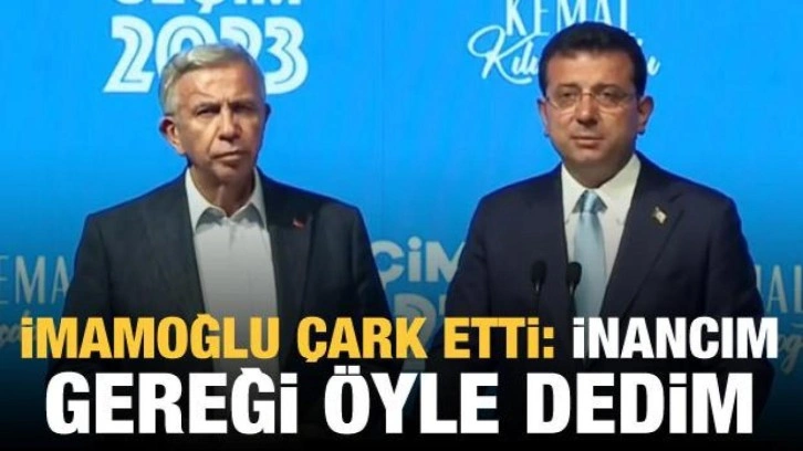 Se&ccedil;im sonucu sonrası İmamoğlu &ccedil;ark etti: İnancım gereği &ouml;yle dedim