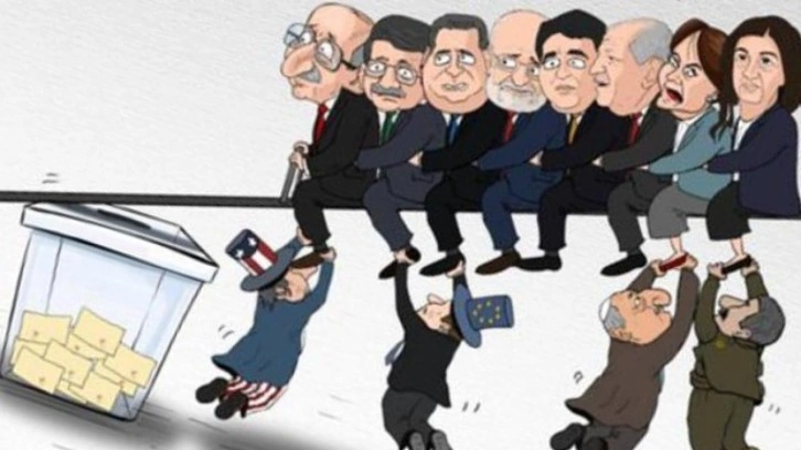 Se&ccedil;imin en anlamlı karikat&uuml;r&uuml;! 6&rsquo;lı masa, FET&Ouml;, PKK, AB, ABD...