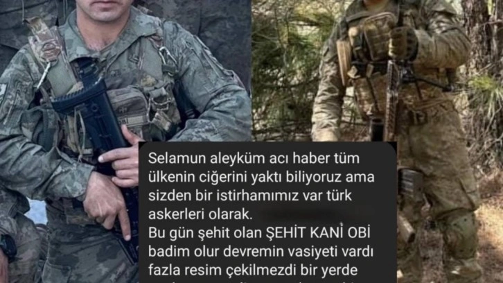 Şehidimizin vasiyeti yürekleri dağladı: Fotoğraflarım her yerde paylaşılsın