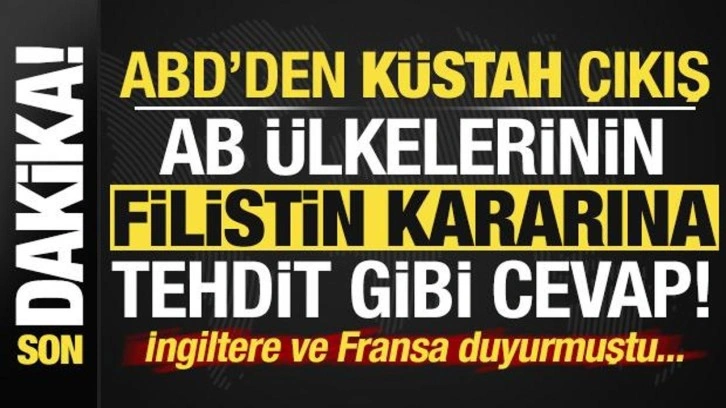 Son dakika: ABD'den küstah çıkış! AB ülkelerinin 'Filistin' kararına tehdit gibi ceva