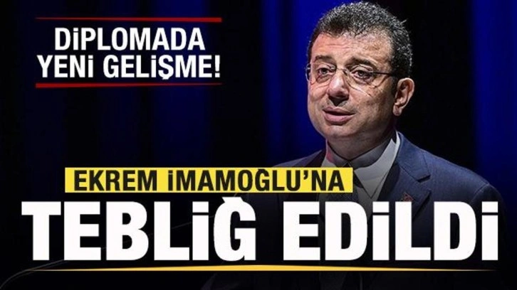 Son dakika diploma gelişmesi! Ekrem İmamoğlu'na tebliğ edildi