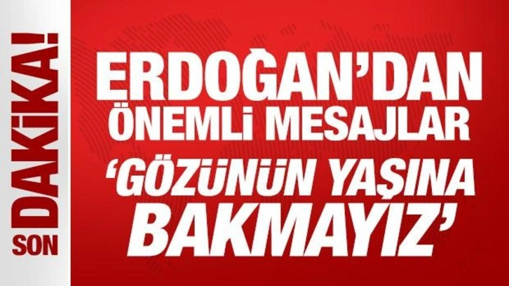 Son Dakika: Erdoğan'dan önemli mesajlar: Gözünün yaşına bakmayız!