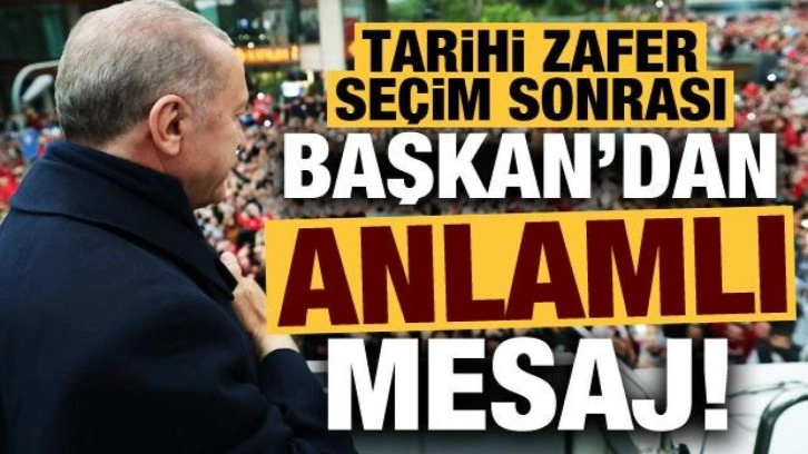 Son dakika: Tarihi se&ccedil;im zaferi sonrası Başkan Erdoğan ilk kez konuştu! Anlamlı mesaj...