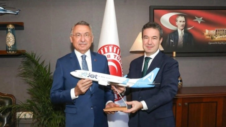 TBMM Dışişleri Komisyonu Başkanı Oktay, AJet Genel Müdürü Sarp ile görüştü