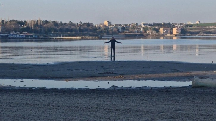 Tekirdağ&rsquo;da deniz 20 metre &ccedil;ekildi