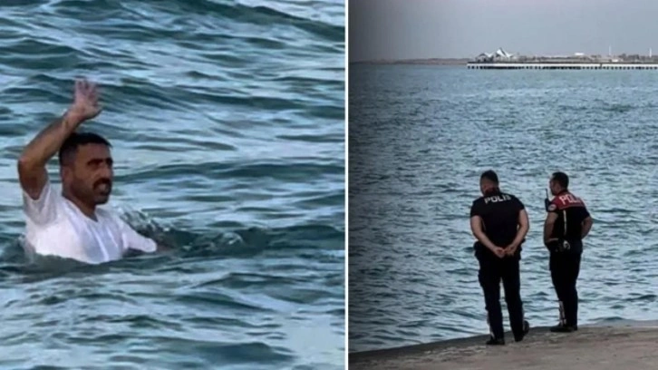 Yakalanmamak için denize atladı! Polis kılını bile kıpırdatmayınca teslim oldu
