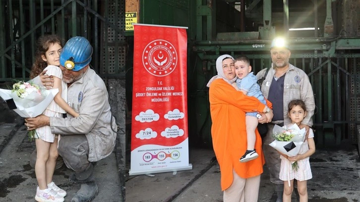 Zonguldak’ta madenciler Babalar Günü’nde kuyu başında sürprizle karşılandı