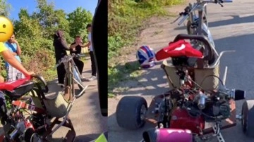 15 yaşındaki Mert’in yaptığı motor jandarma engeline takıldı