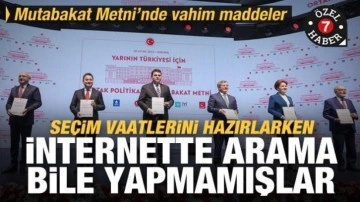 6'lı masanın mutabakat metninde vahim maddeler... İnternette arama bile yapmamışlar!