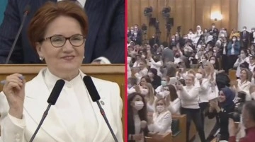 8 Mart nedeniyle kadınlara seslenen Akşener, sert s&ouml;zlerinin ardından espriyi patlattı: Umarım eşim