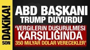 ABD Başkanı Trump: 'Vergilerin düşürülmesi karşılığında 350 milyar dolar verecekler'