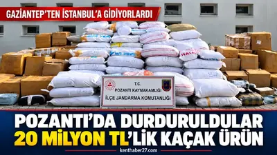 Gaziantep’ten İstanbul’a giden iki tırda 20 milyon liralık kaçak ürün ele geçirildi
