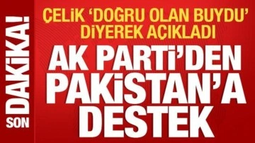 AK Parti Sözcüsü Ömer Çelik'ten Pakistan'a destek