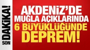 Akdeniz'de 6 büyüklüğünde deprem