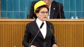 Akşener grup toplantısına baretle &ccedil;ıktı
