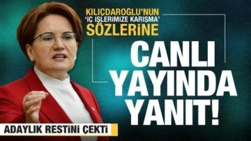 Akşener'den Kılı&ccedil;daroğlu'na canlı yayında g&uuml;ndemi sarsan cevap! Bomba adaylık mesajı