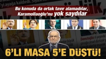 Altılı masayı 5'e d&uuml;ş&uuml;rd&uuml;ler! Karamollaoğlu'nu yok saydılar