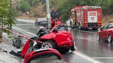 Aydınlatma direğine çarpan otomobilin sürücüsü hayatını kaybetti
