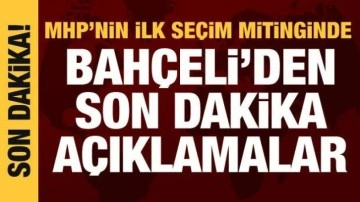 Bah&ccedil;eli, ilk mitinginde konuştu: &Ccedil;&uuml;r&uuml;k şarkıcılara, kiralık kalemlere tavizimiz yok!