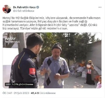 Bakan Koca: Afet b&ouml;lgesinde hi&ccedil;bir k&ouml;y uzakta değil