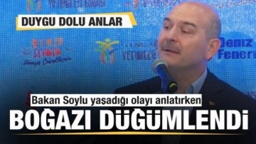 Bakan Soylu yaşadığı olayı anlatırken boğazı d&uuml;ğ&uuml;mlendi! Duygu dolu anlar