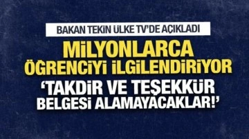 Bakan Tekin, milyonlarca &ouml;ğrenciyi ilgilendiren kararı a&ccedil;ıkladı!