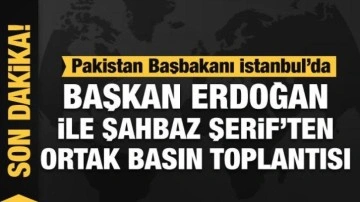 Başkan Erdoğan ve Pakistan Başbakanı Şerif ortak basın toplantısı d&uuml;zenliyor