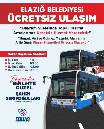 Bayram Boyunca Ulaşım &Uuml;cretsiz.