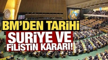 BM'den tarihi Suriye ve Filistin kararı!