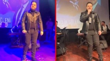 BTP lideri H&uuml;seyin Baş sahnede şarkı s&ouml;yleyerek partililerini coşturdu