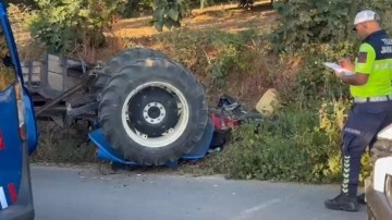 Bursa'da devrilen traktörün altında kalan sürücü öldü