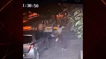 Bursa'da sokak terörü: Park halindeki arabaya zarar veren şehir eşkıyası pes dedirtti
