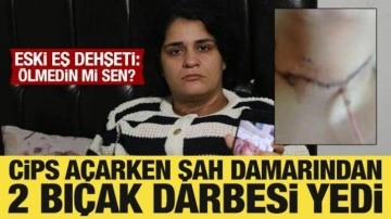 Cips paketini açarken boğazını kesti! Ayrıldığı eşi dehşeti yaşattı: Ölmedin mi sen?
