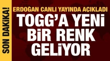 Cumhurbaşkanı Erdoğan a&ccedil;ıkladı: Togg'a yeni bir renk geliyor