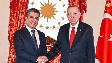 Cumhurbaşkanı Erdoğan, IKBY Başbakanı Barzani ile g&ouml;r&uuml;şt&uuml;
