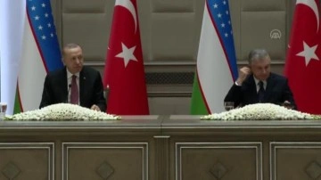 Cumhurbaşkanı Erdoğan, Mirziyoyev ile d&uuml;zenlediği ortak basın toplantısında konuştu: (2)