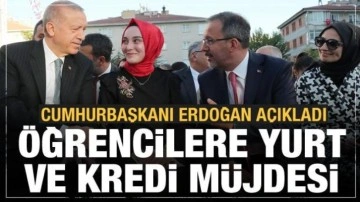 Cumhurbaşkanı Erdoğan'dan &ouml;ğrencilere yurt ve &ouml;ğrenim kredisi m&uuml;jdesi